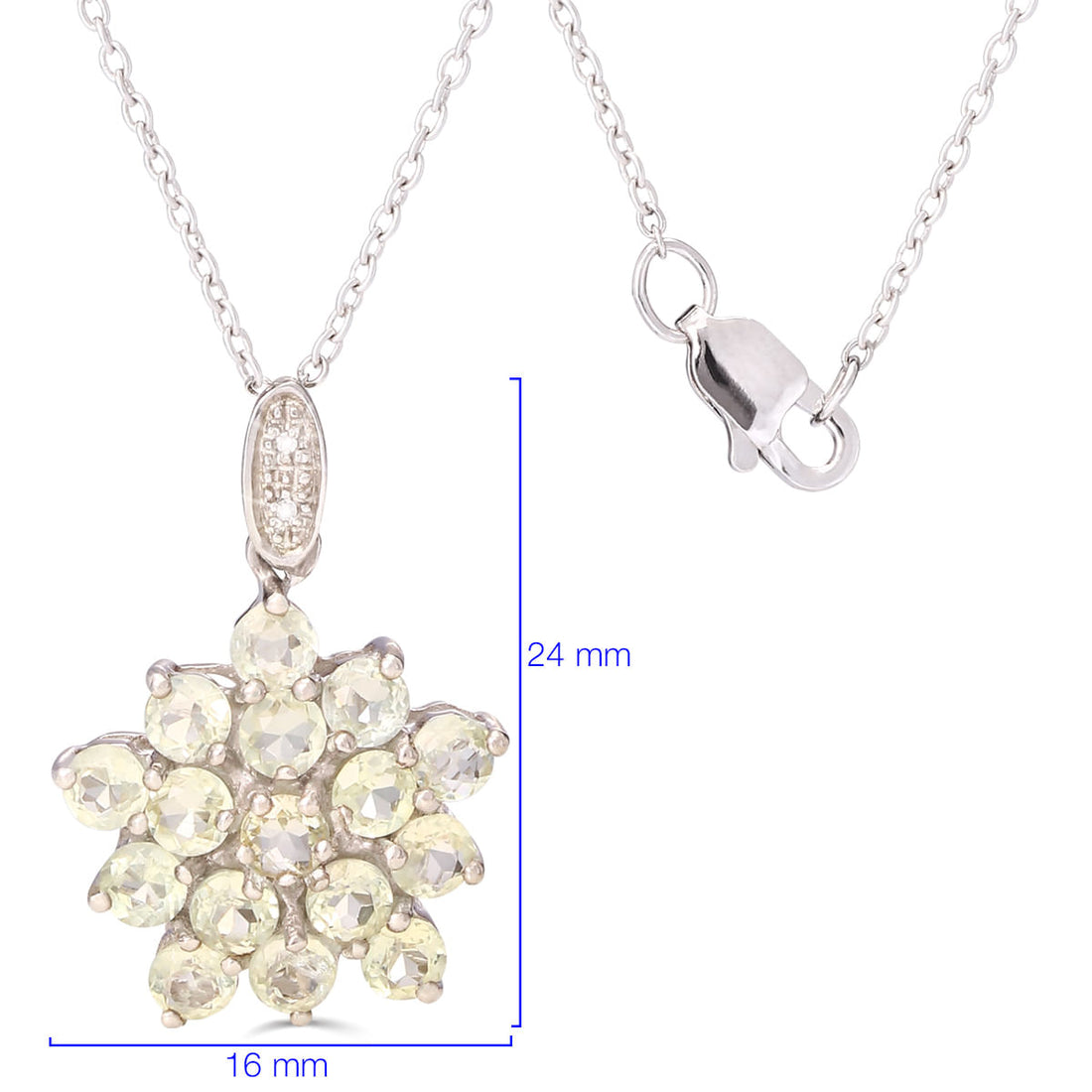 Pingente em Prata 925 com Amblygonite e Diamantes