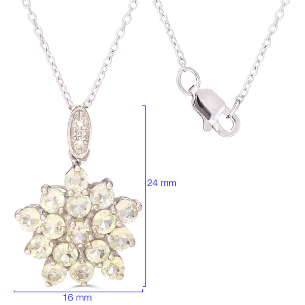 Pingente em Prata 925 com Amblygonite e Diamantes