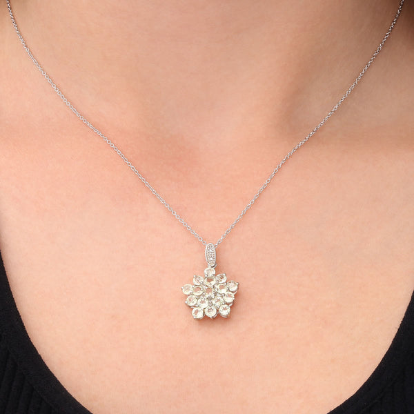 Pingente em Prata 925 com Amblygonite e Diamantes