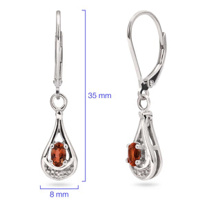 Par de Brinco em Prata 925 com Andalusite e Diamantes