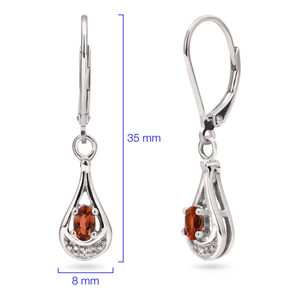 Par de Brinco em Prata 925 com Andalusite e Diamantes