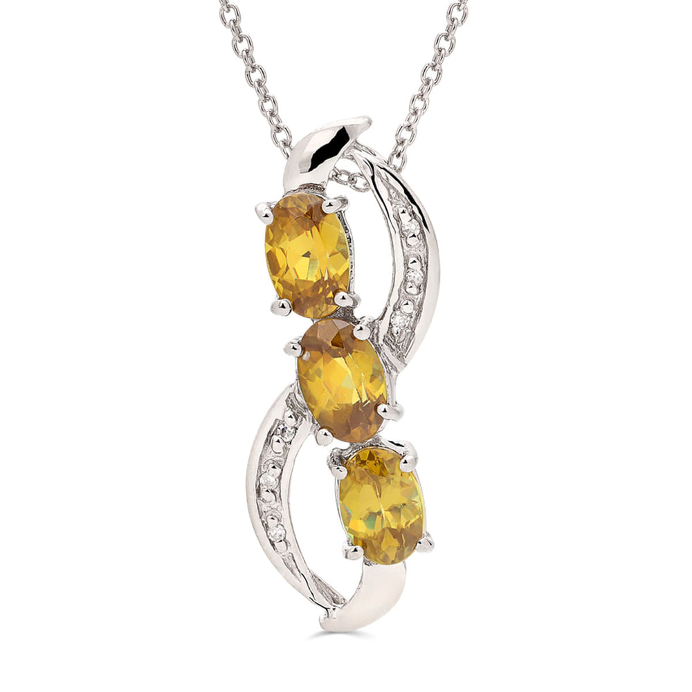 Pingente em Prata 925 com Esfene e Diamantes