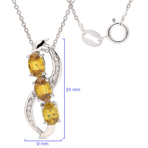 Pingente em Prata 925 com Esfene e Diamantes