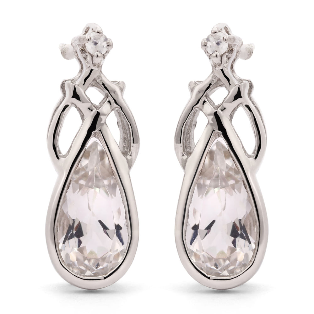 Par de Brinco em Prata 925 com Goshenite e Zirconia