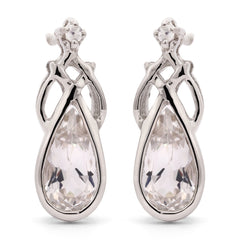 Par de Brinco em Prata 925 com Goshenite e Zirconia
