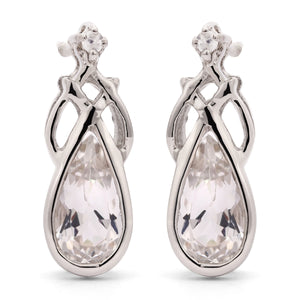 Par de Brinco em Prata 925 com Goshenite e Zirconia