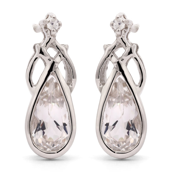 Par de Brinco em Prata 925 com Goshenite e Zirconia