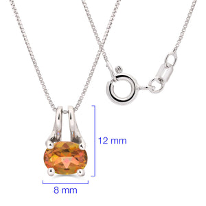 Pingente em Prata 925 com Topázio Mítico Oval