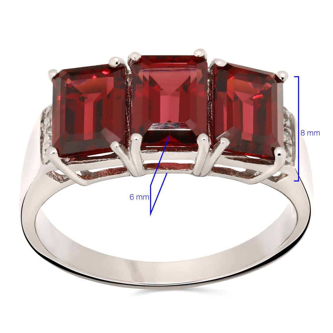 Anel Em Prata 925 Com Rodolita e Diamante