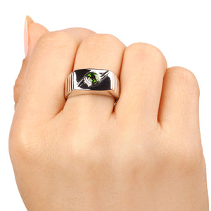 Anel em Prata 925 com Chromediopside