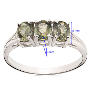 Anel em Prata 925 com Safiras Change Colour e Diamantes