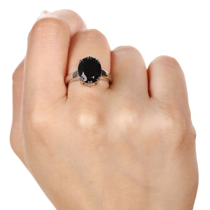 Anel em Prata 925 com Black Spinel