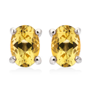 Par de Brinco em Prata 925 com Berilo Amarelo