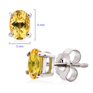 Par de Brinco em Prata 925 com Berilo Amarelo