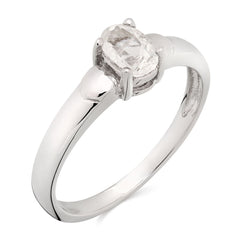 Anel em Prata 925 com Zirconia Oval