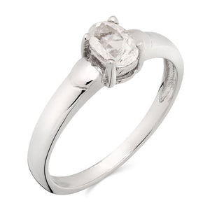 Anel em Prata 925 com Zirconia Oval