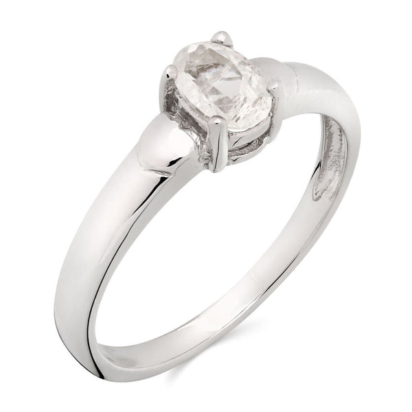Anel em Prata 925 com Zirconia Oval