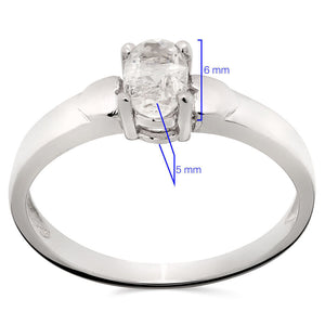 Anel em Prata 925 com Zirconia Oval