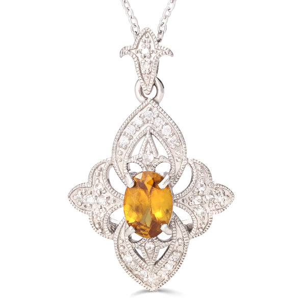 Pingente em Prata 925 com Sfene,Zircônias e Diamantes