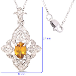 Pingente em Prata 925 com Sfene,Zircônias e Diamantes