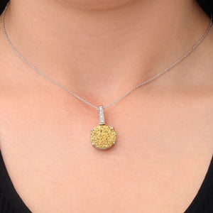 Pingente em Prata 925 com Quartzo Glitter e Zircônias