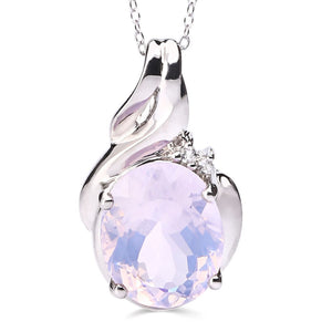Pingente em Prata 925 com Quartzo Lavanda e Topázio Branco
