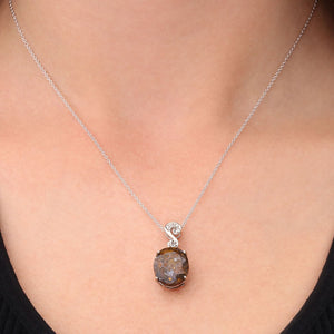 Pingente em Prata 925 com Jasper e Diamantes