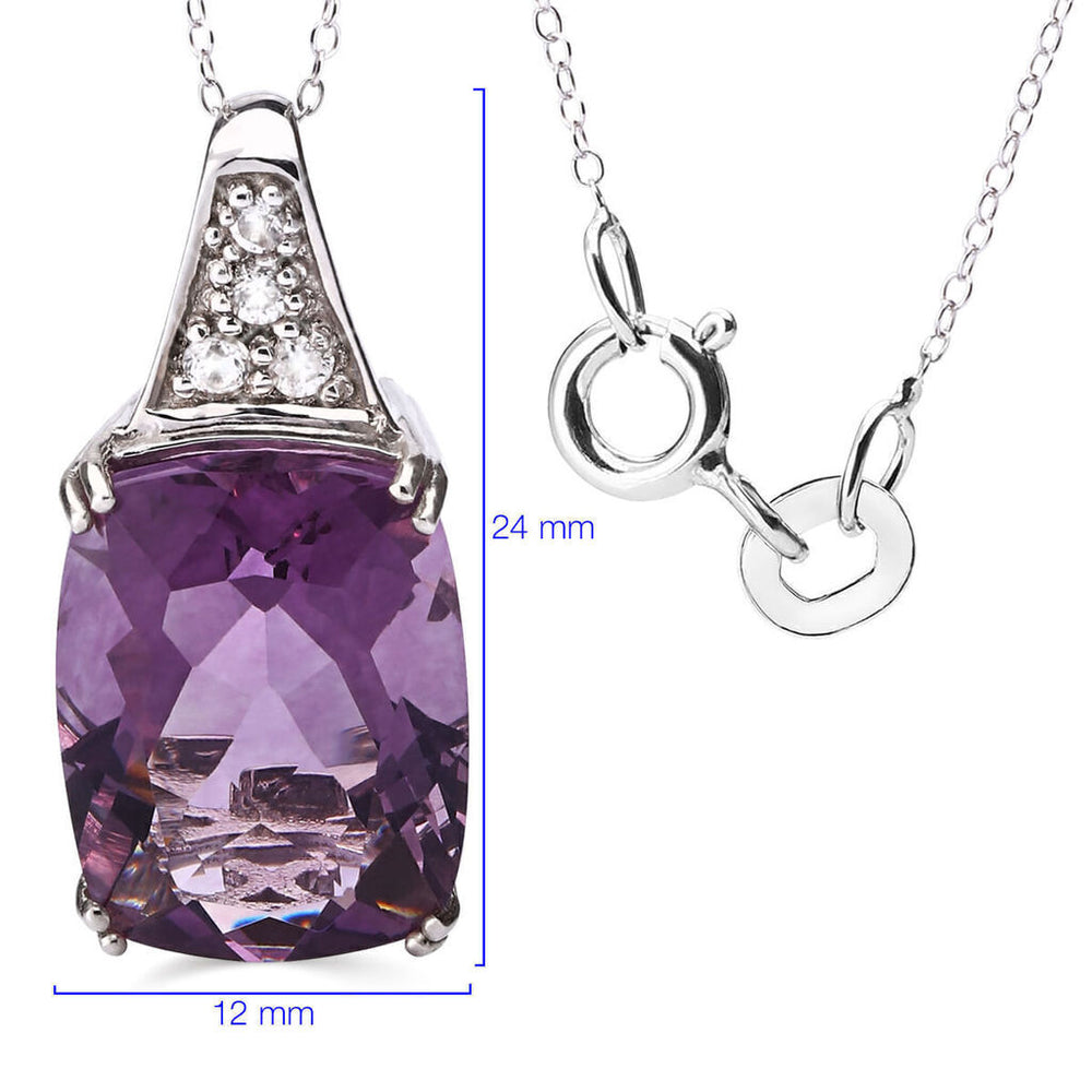 Pingente em Prata 925 com Fluorita Violeta e Zircônias