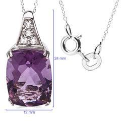 Pingente em Prata 925 com Fluorita Violeta e Zircônias