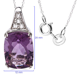 Pingente em Prata 925 com Fluorita Violeta e Zircônias