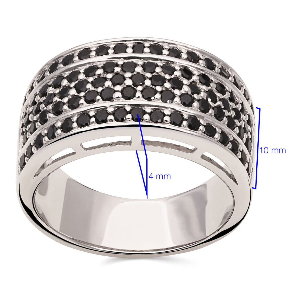 Anel Com Black Spinel Prata