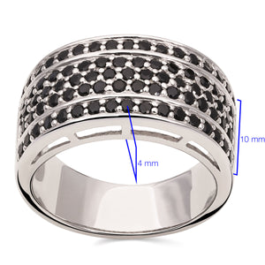 Anel Com Black Spinel Prata
