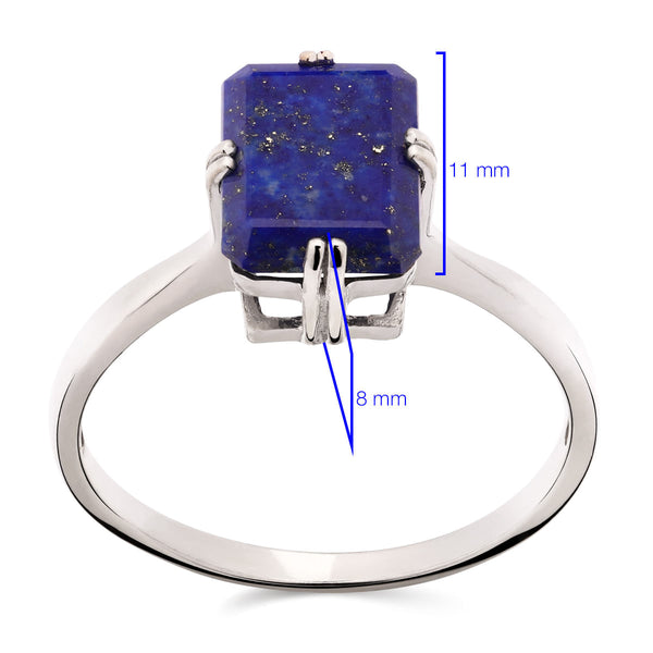 Anel em Prata 925 com Lapis Lazulle