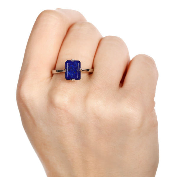 Anel em Prata 925 com Lapis Lazulle