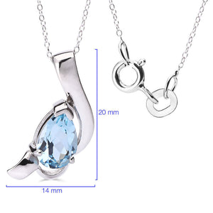 Pingente em Prata 925 com Topázio Sky Blue
