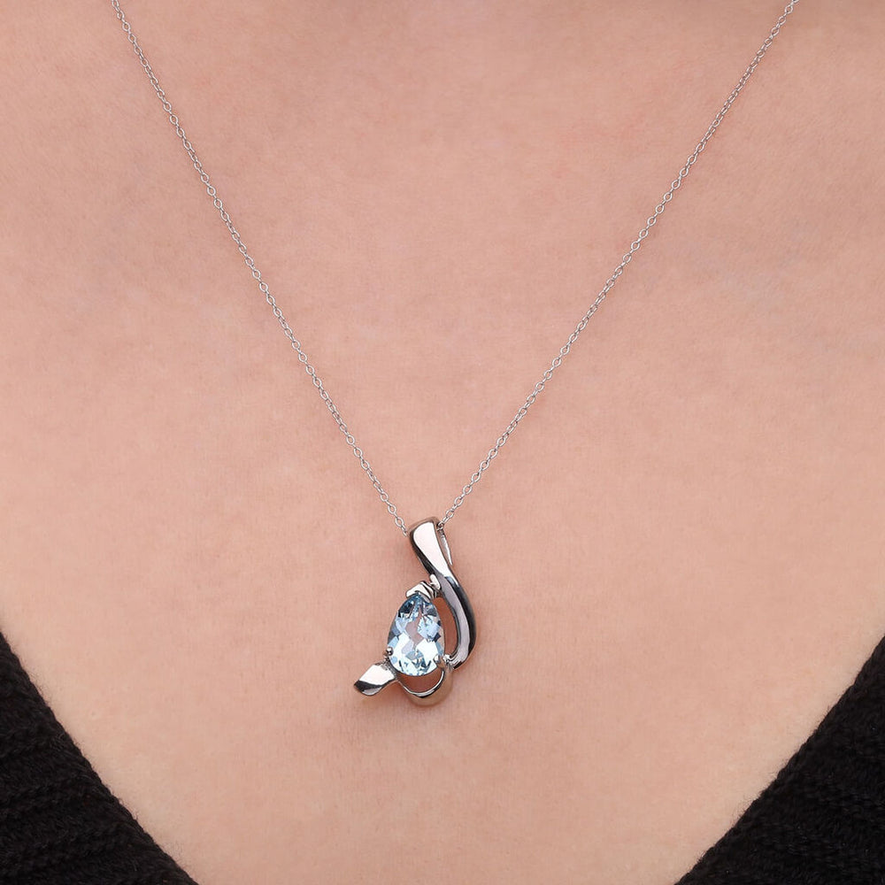 Pingente em Prata 925 com Topázio Sky Blue
