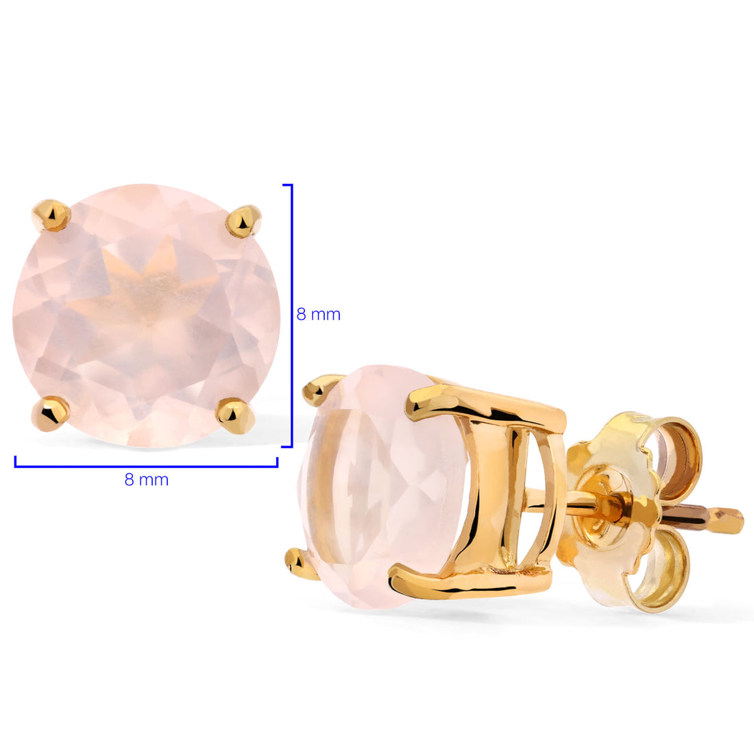 Par de Brinco em Prata 925 com Quartzos Rosas
