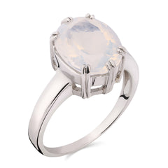 Anel em Prata 925 com Quartzo Blue Moon Oval