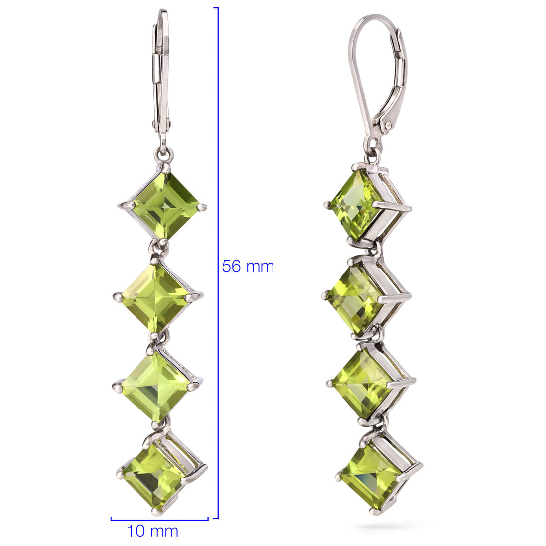 Par de Brincos em Prata 925 com Peridotos