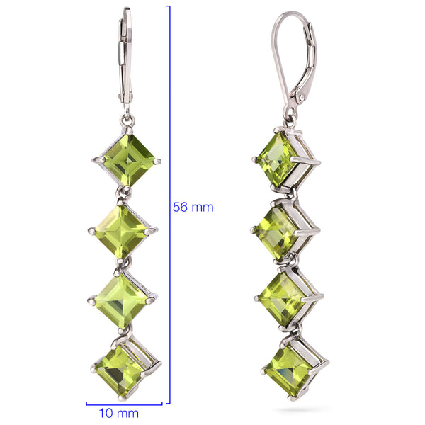 Par de Brincos em Prata 925 com Peridotos