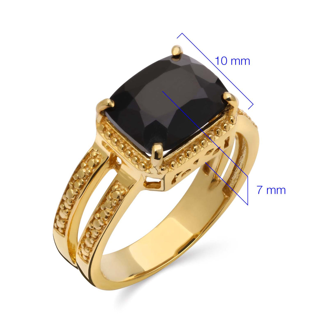 Anel, Brinco e Pingente com Black Spinel Retangular Aprox.12 cts