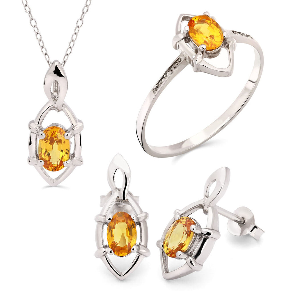 Conjunto em Prata 925 com Safira Amarela