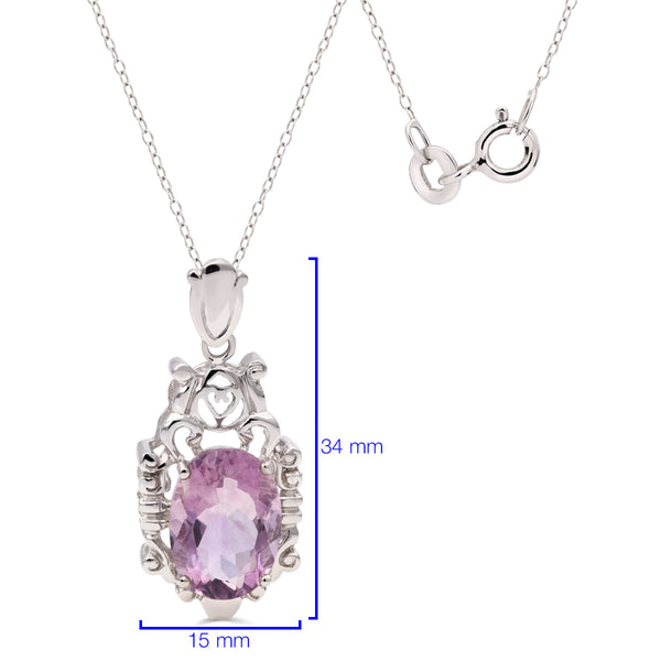 Pingente em Prata 925 com Fluorita Oval