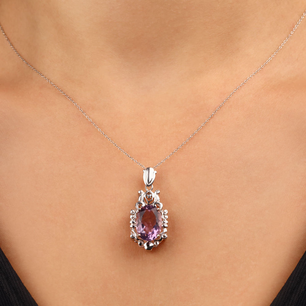 Pingente em Prata 925 com Fluorita Oval