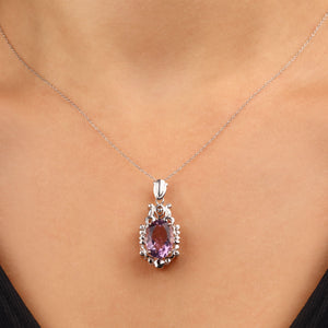 Pingente em Prata 925 com Fluorita Oval