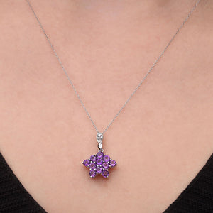 Pingente em Prata 925 De Ametista e Diamantes