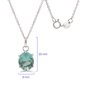 Anel Brinco e Pingente de Prata com Fluorite Verde e Topazios Brancos Aprox. 11 cts