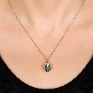 Anel Brinco e Pingente de Prata com Fluorite Verde e Topazios Brancos Aprox. 11 cts