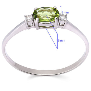 Anel em Prata 925 com Peridoto e Topazios Brancos