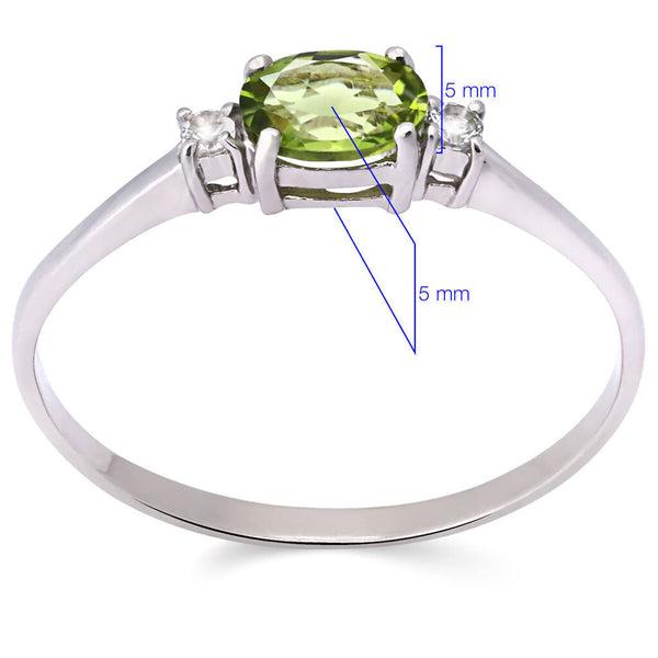 Anel em Prata 925 com Peridoto e Topazios Brancos